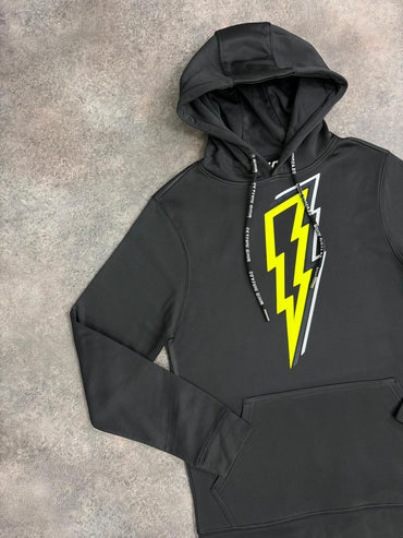 White Threads Neon OG Bolt Hoodie - Black