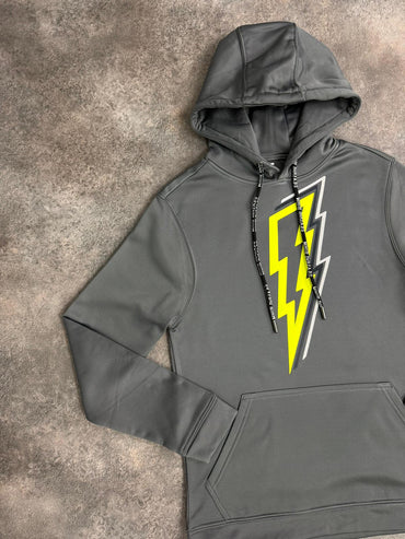 White Threads Neon OG Bolt Hoodie - Grey