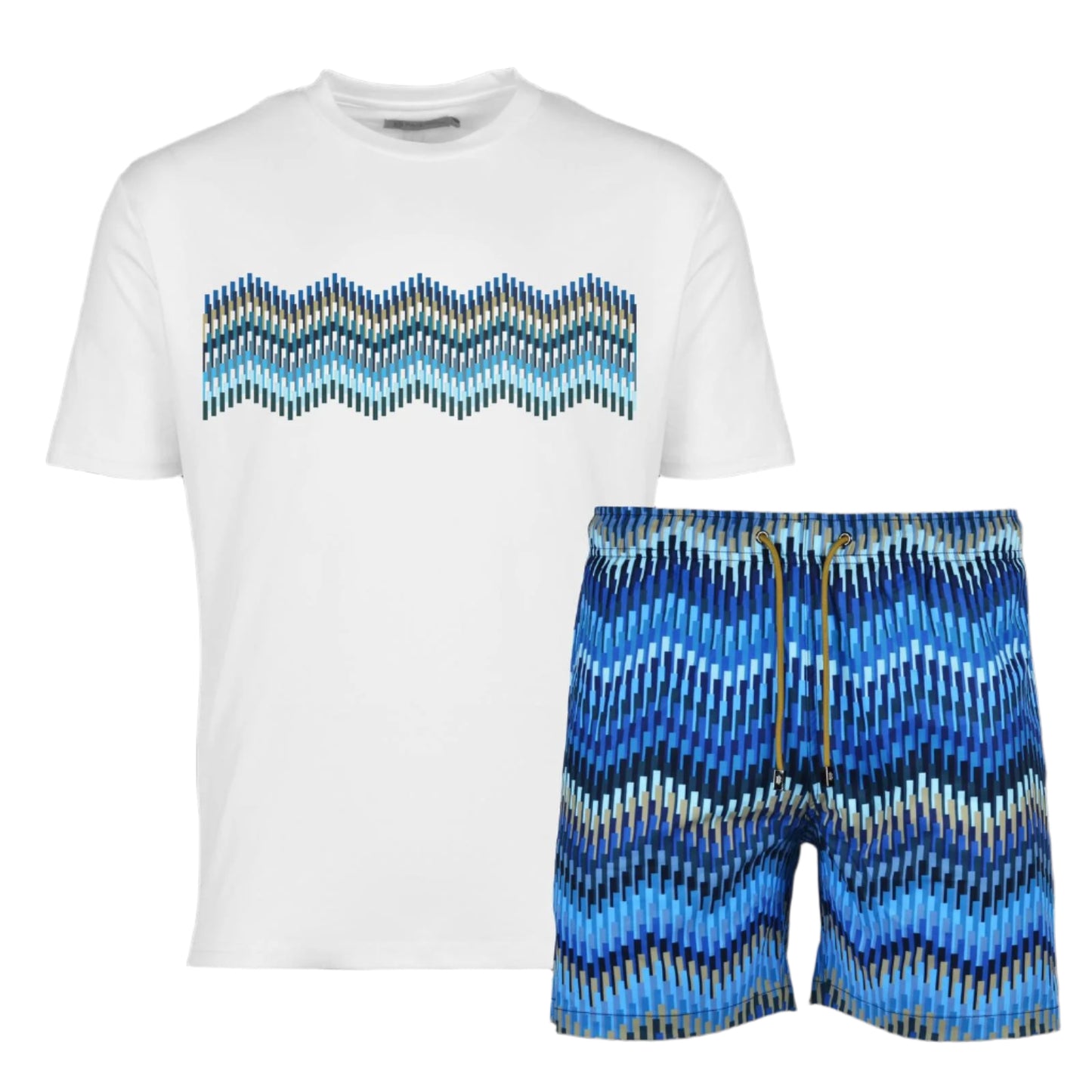Moda Bandidos Blue Chevron Chest Zig T-Shirt - White