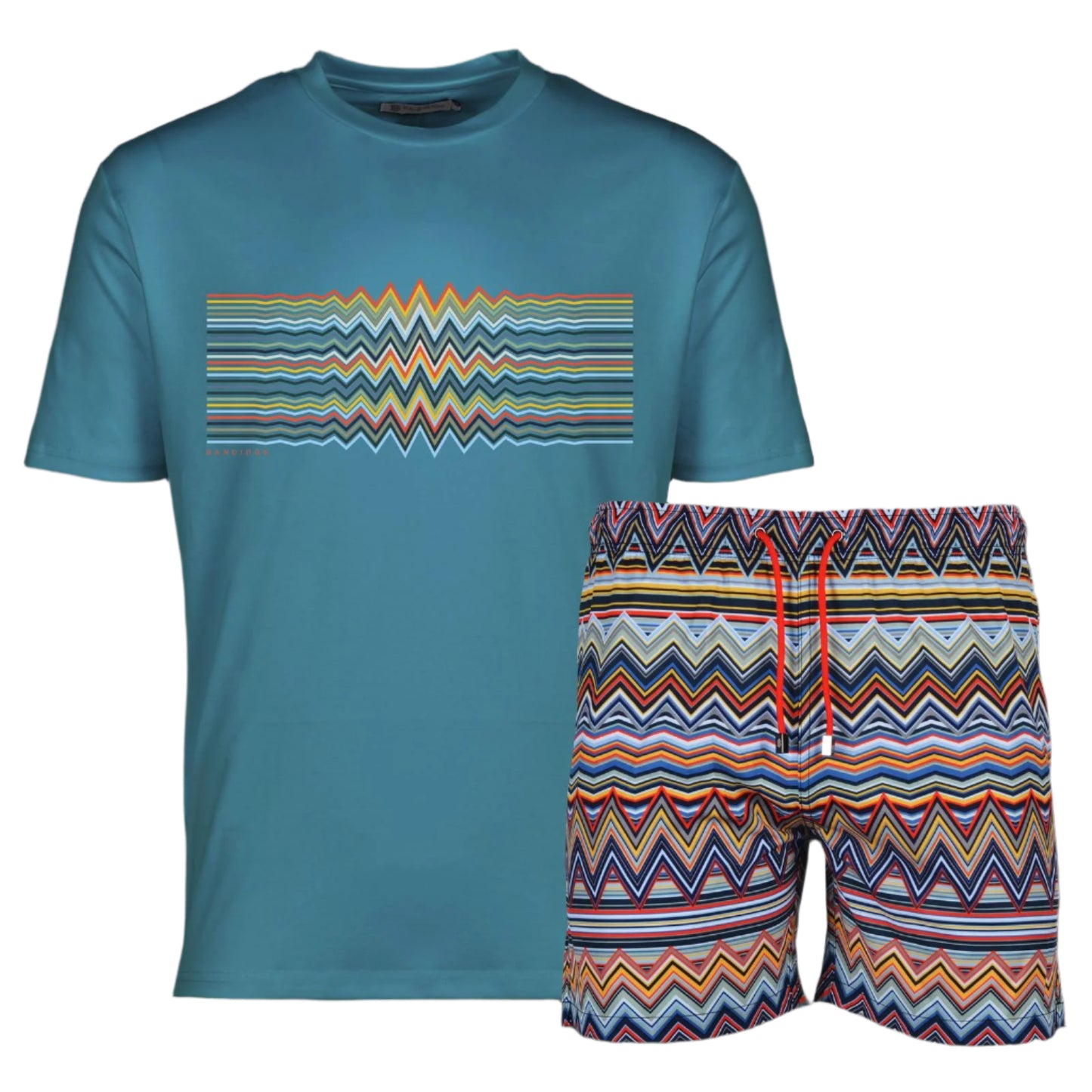 Moda Bandidos Multi Zig T-Shirt - Teal