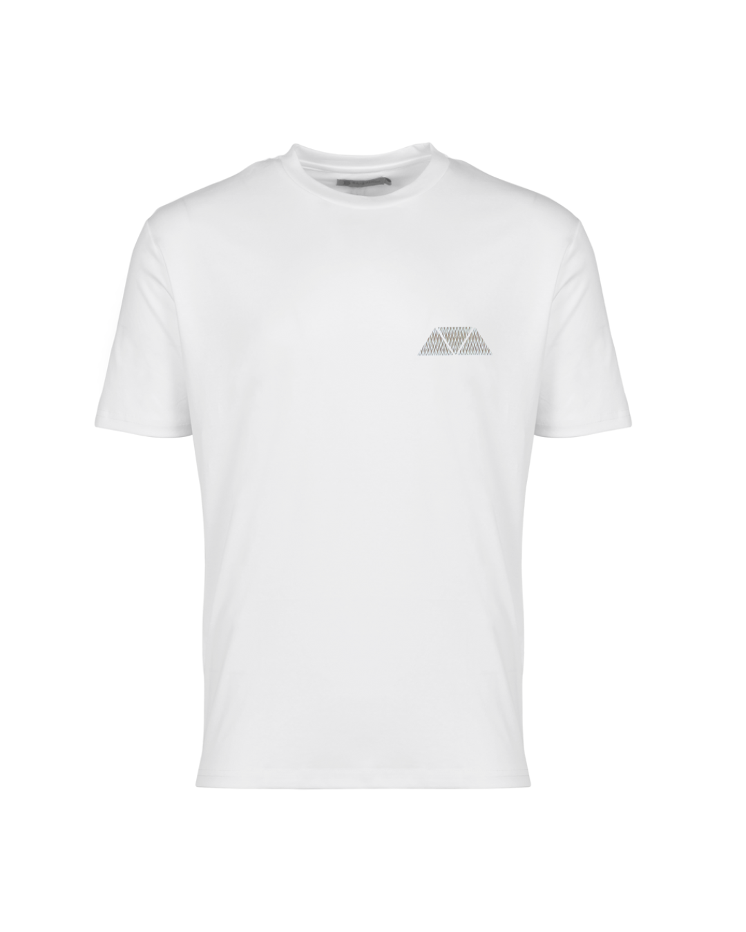 Mosquito Grey Zig-Zag Badge Mercerized T-Shirt - White