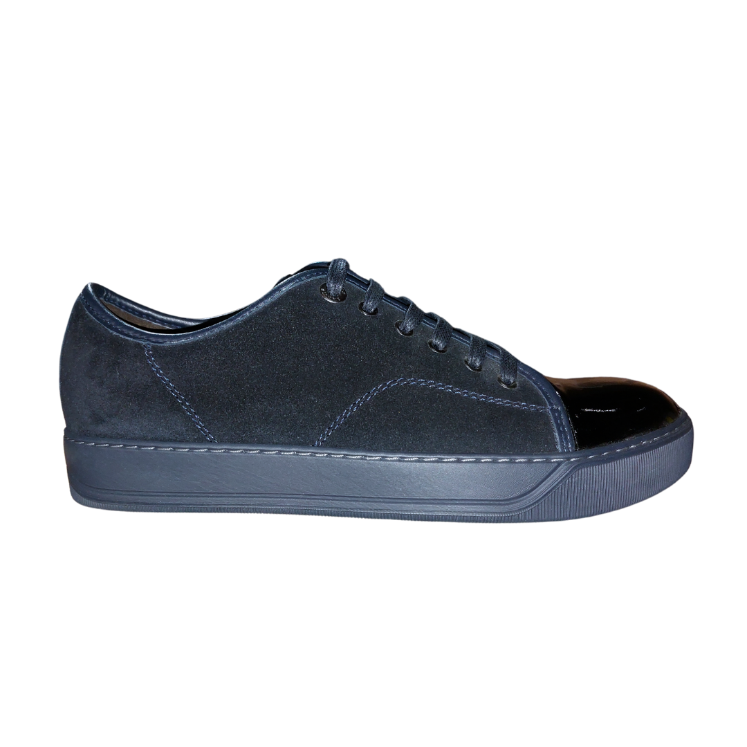 Lanvin Suede Pump - Navy with Navy Sole (Patent Leather Cap Toe)