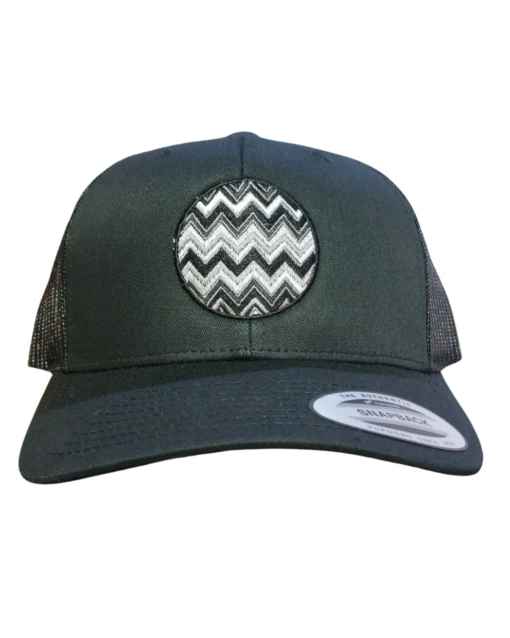 Lidz Grey Zig Zag Cap - Black
