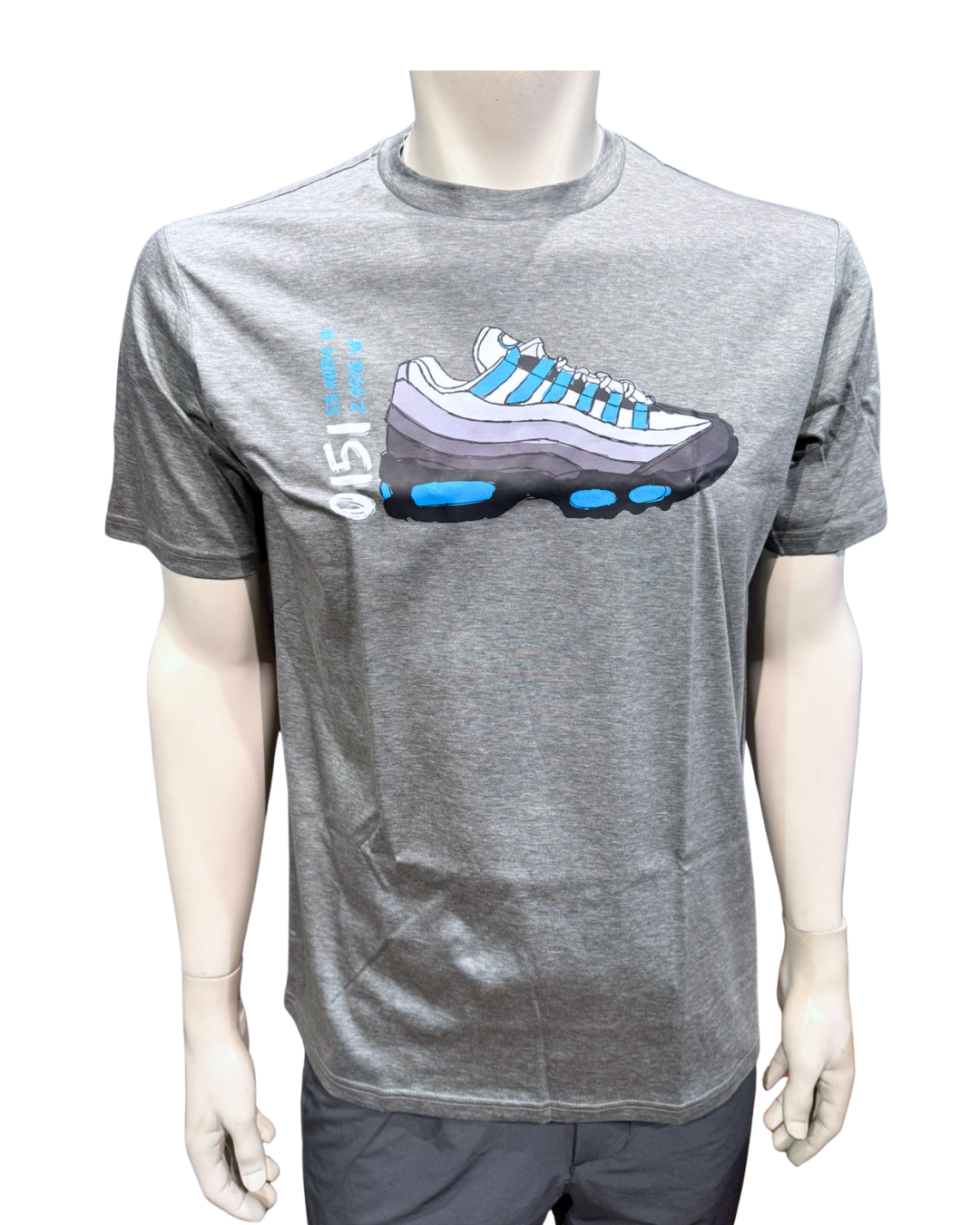 White Threads 110 Blue 0151 T-Shirt - Grey