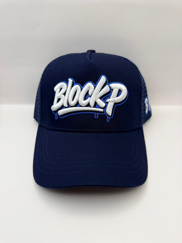 Block P Graffiti Navy