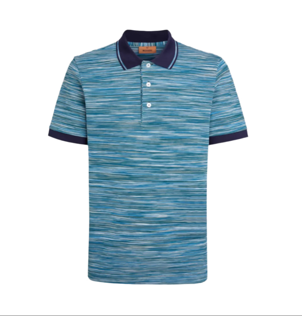 Missoni, Blue/Green Striped Polo