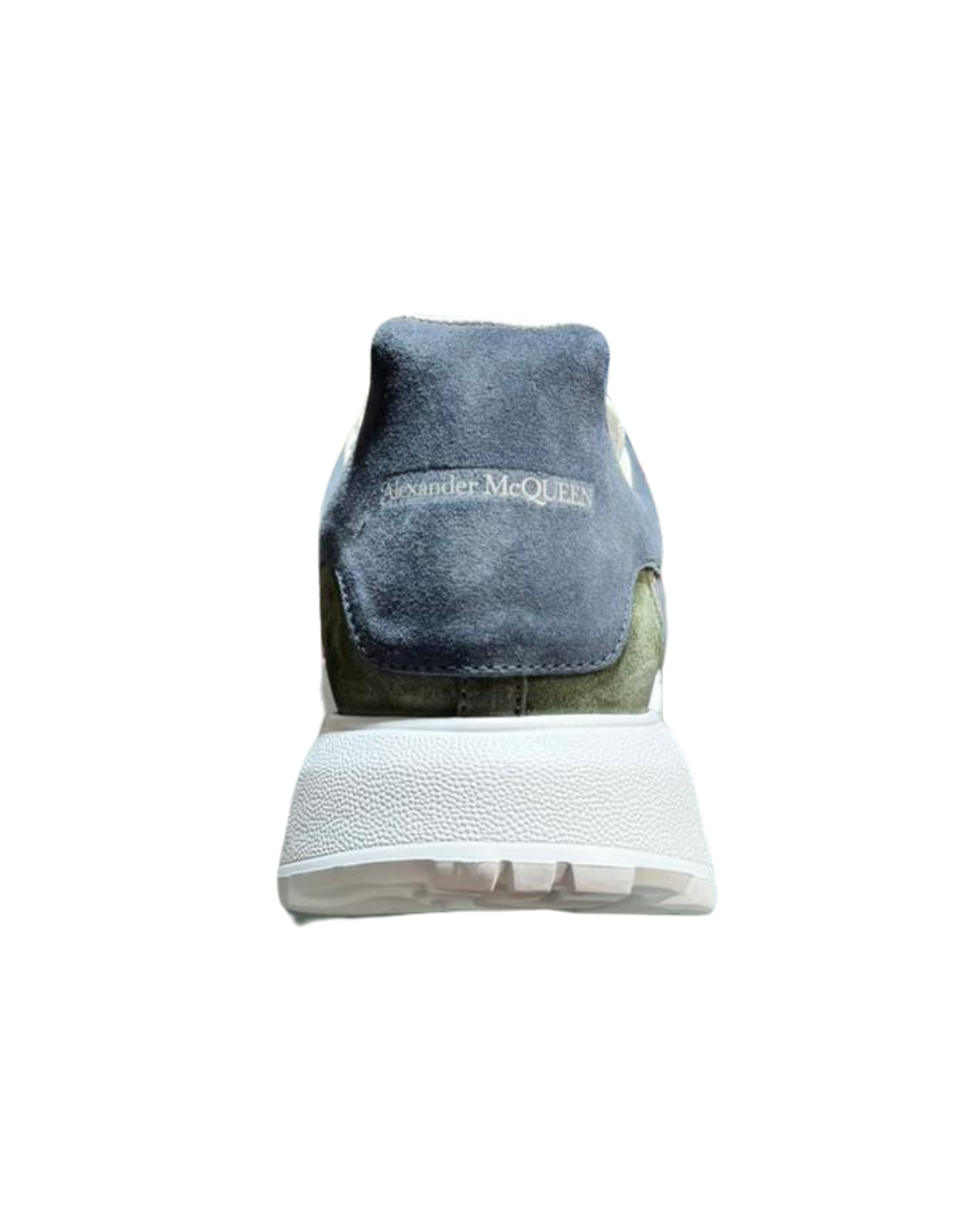 A. McQueen Court Runner Trainers - Khaki/Blue Heel