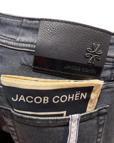 Jacob Cohen Grey Slim Fit Jeans BARD, Light Grey Black Leather Back