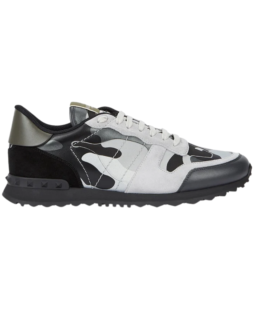Valentino Garavani Rockstud Camo Trainer Grey/Black – Cavern