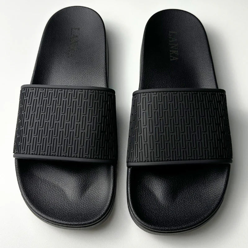 Lanka Embossed Sliders - Black