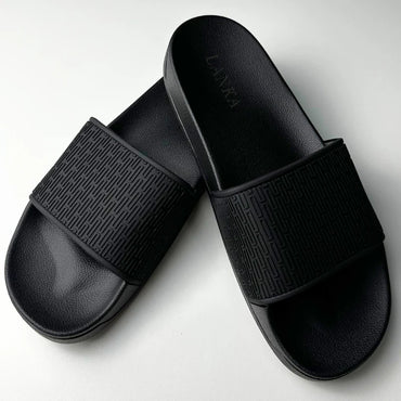 Lanka Embossed Sliders - Black