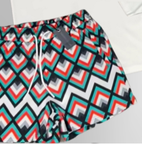 White Threads West Coast Swim Shorts - Orange/Teal