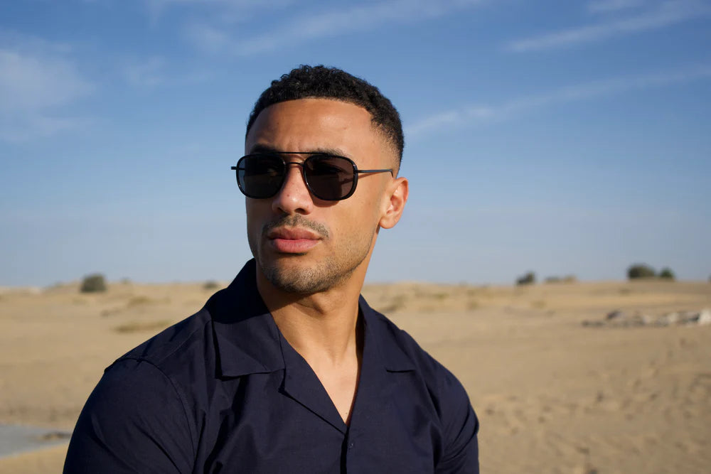 Capo Aviator Bold Sunglasses - Black