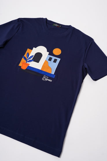 Capria Casa Luxury T Shirt - Navy