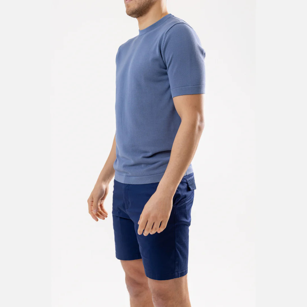 Lanka Cotton Silk T-Shirt - Blue