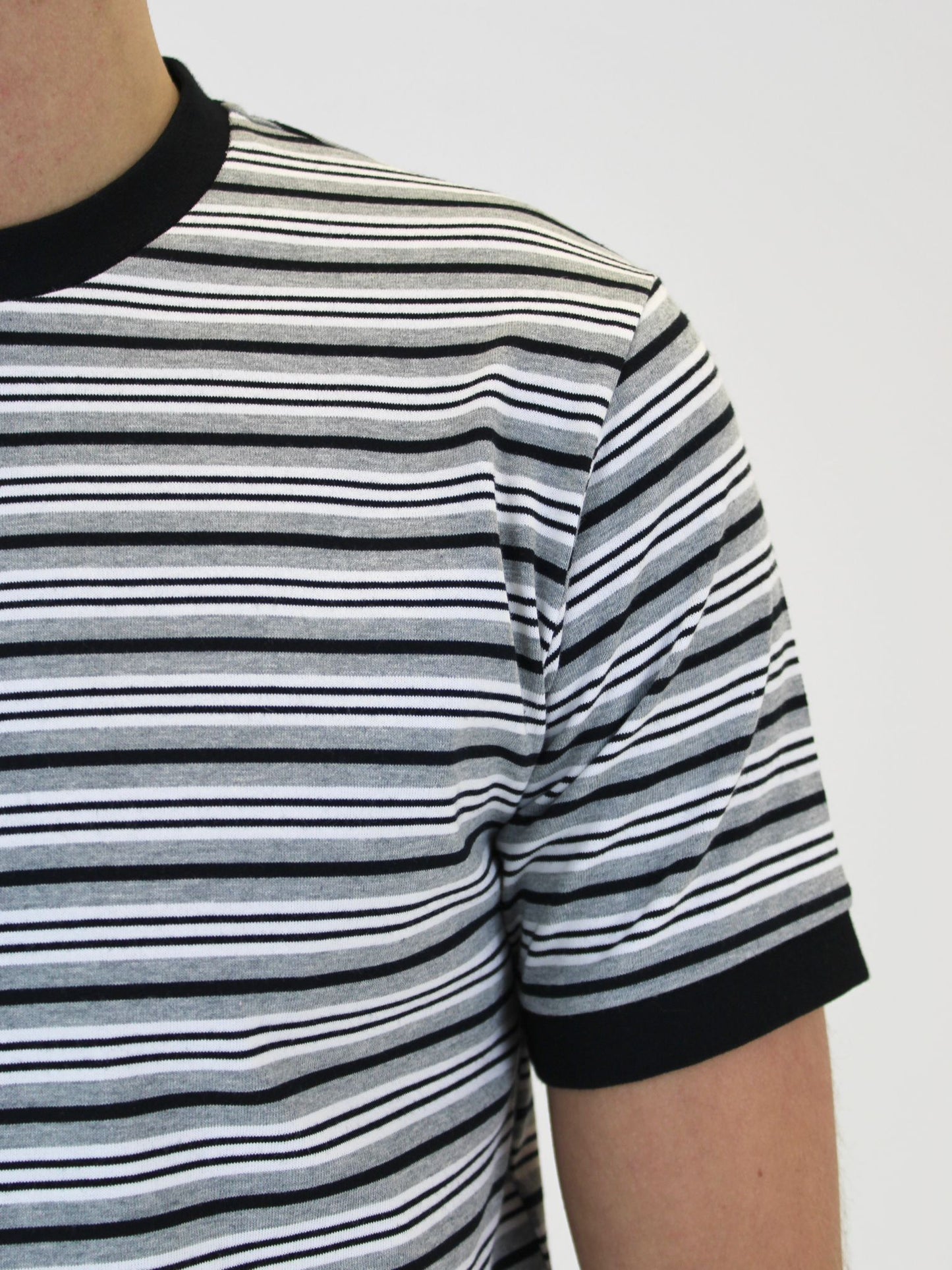 White Threads Striped T-Shirt - Grey/White
