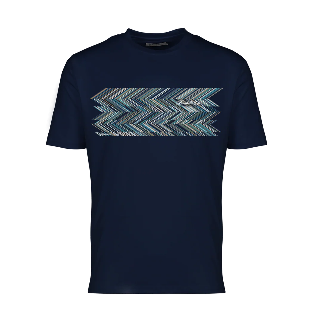 Moda Bandidos Blue Shear Zig T-Shirt - Navy
