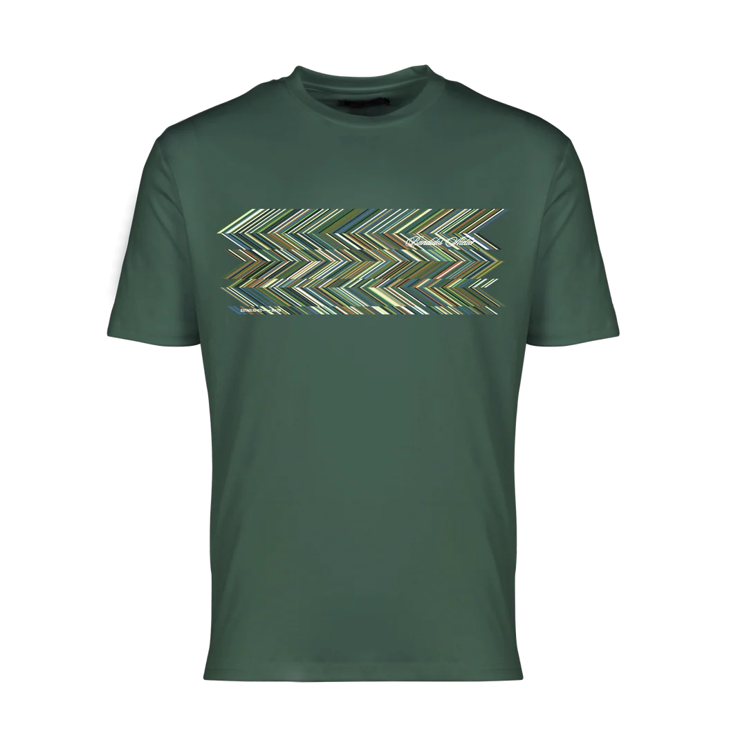 Moda Bandidos Green Shear Zig T-Shirt - Olive