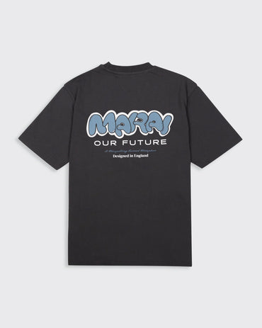 MARAI XL Bubble Logo T-Shirt - Dark Grey/Turbulence