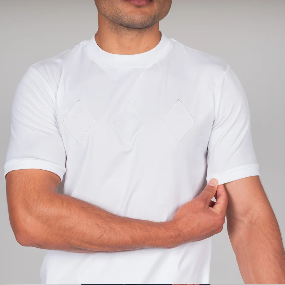 Lanka Diamond Stitch T-Shirt - White
