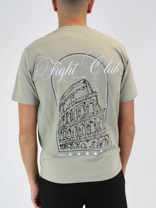 White Threads Fight Club T-Shirt - Stone