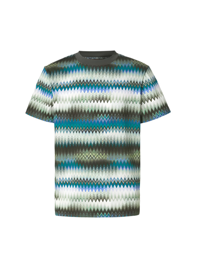 Missoni Gradient Micro Zig Zag T-Shirt - Green