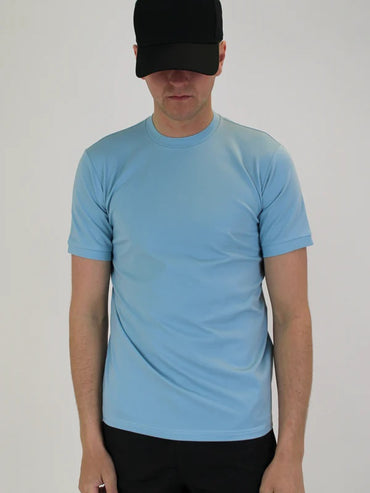 White Threads Plain Lightweight Premium T-Shirt - Light Blue