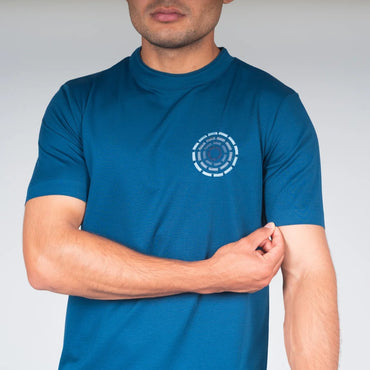 Lanka Circle Stitch T-Shirt - Teal Blue