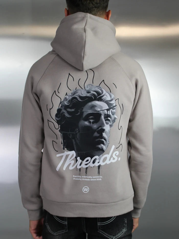 White Threads Statue Hoodie - Stone