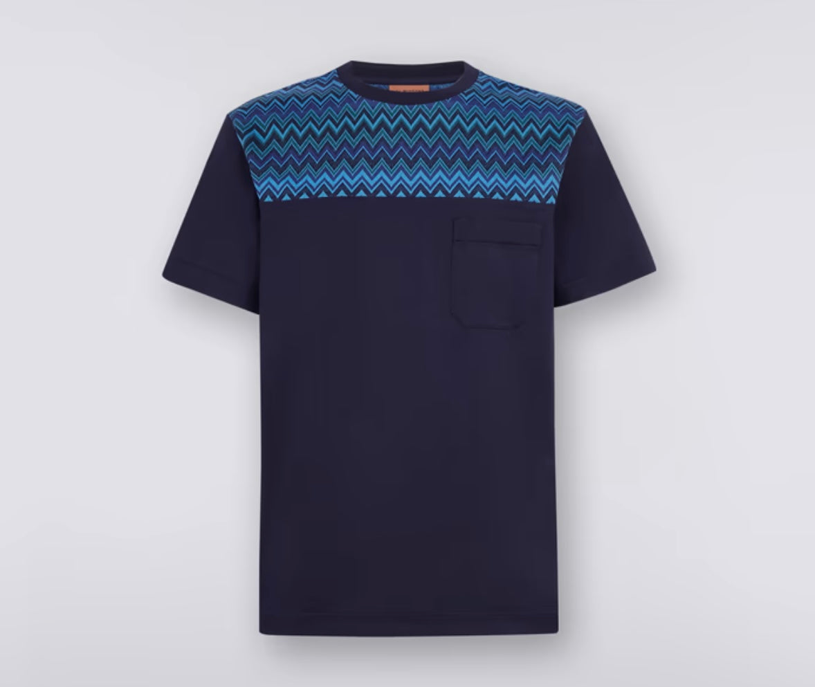 Missoni, Zig Zag Tee, Navy/Blue Multi