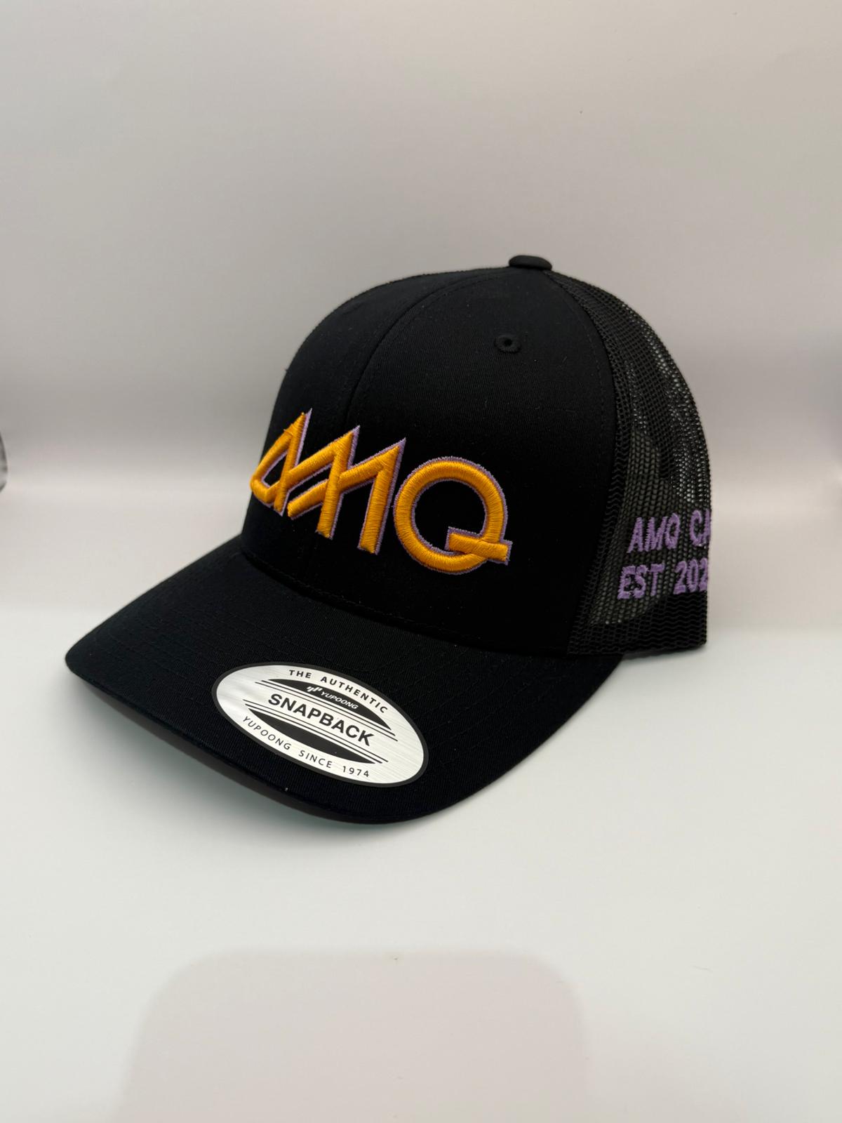 AMQ Orange Logo Cap - Black