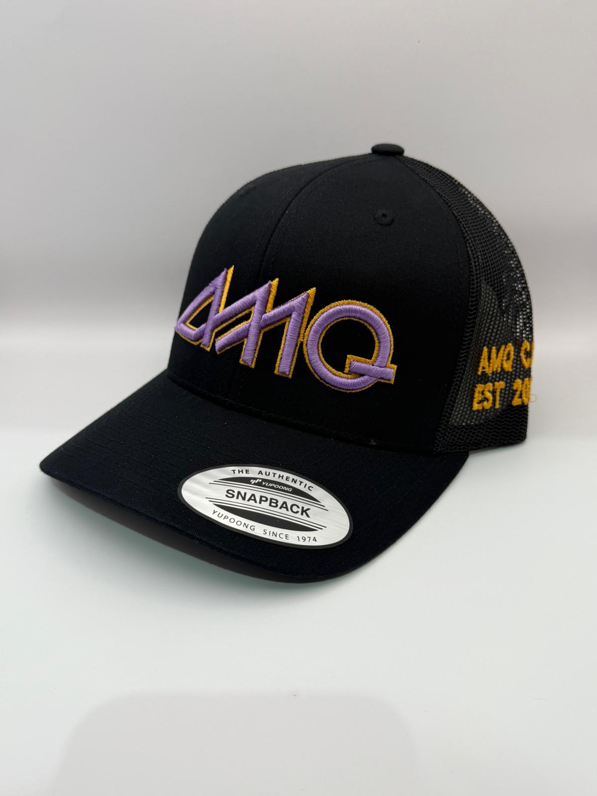 AMQ Purple Logo Cap - Black