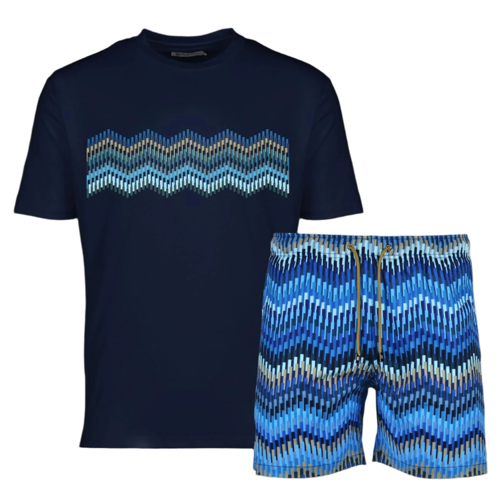 Moda Bandidos Blue Chevron Chest Zig T-Shirt - Navy