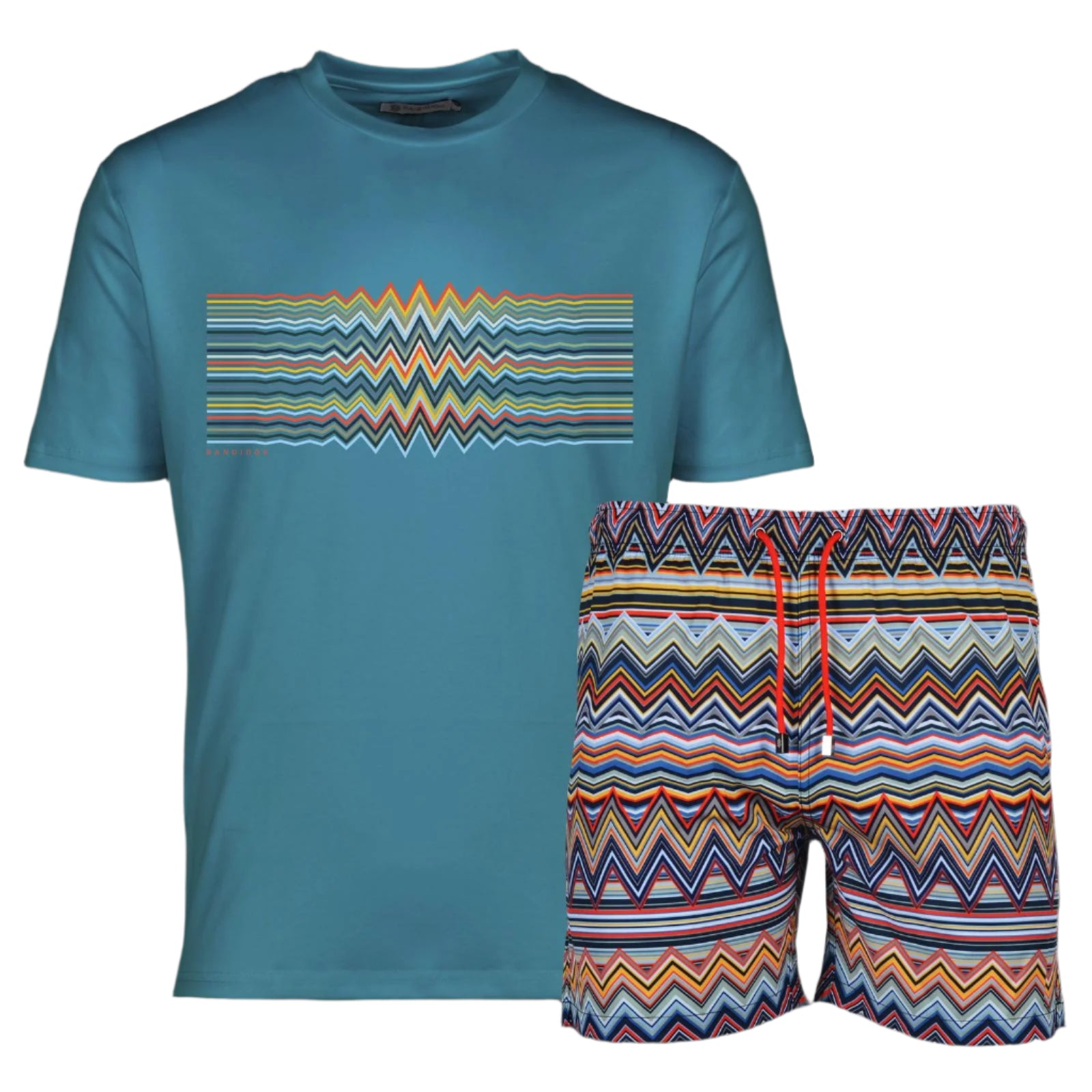 Moda Bandidos Multi Zig T-Shirt - Teal
