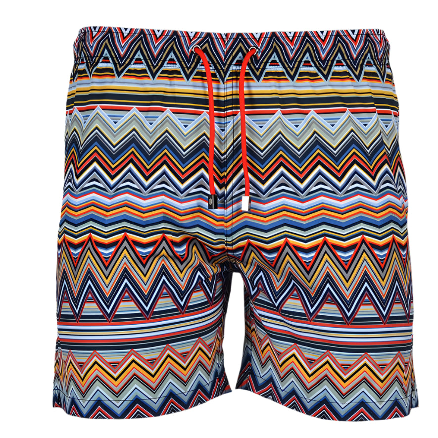 Moda Bandidos Multi Zig Shorts - Orange/Blue
