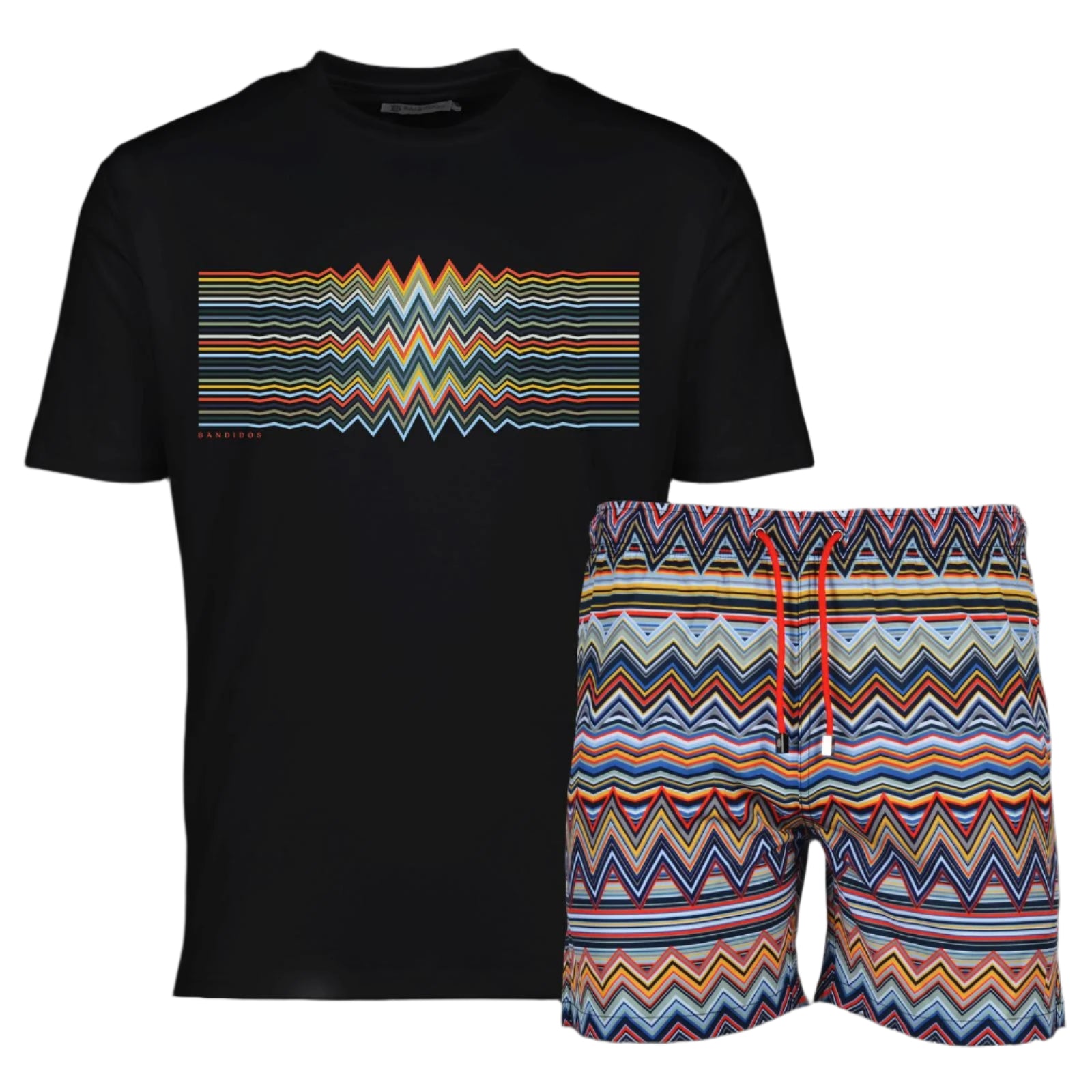 Moda Bandidos Multi Zig T-Shirt - Black