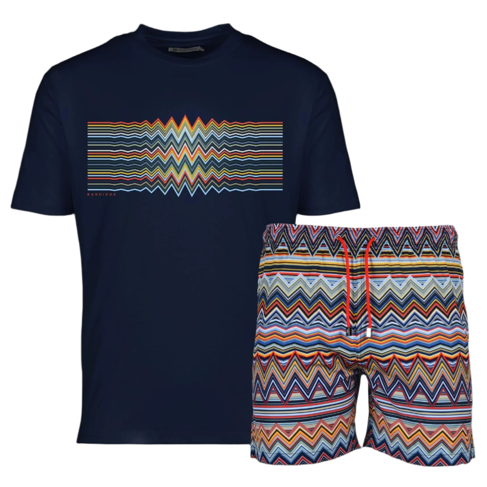 Moda Bandidos Multi Zig T-Shirt - Navy