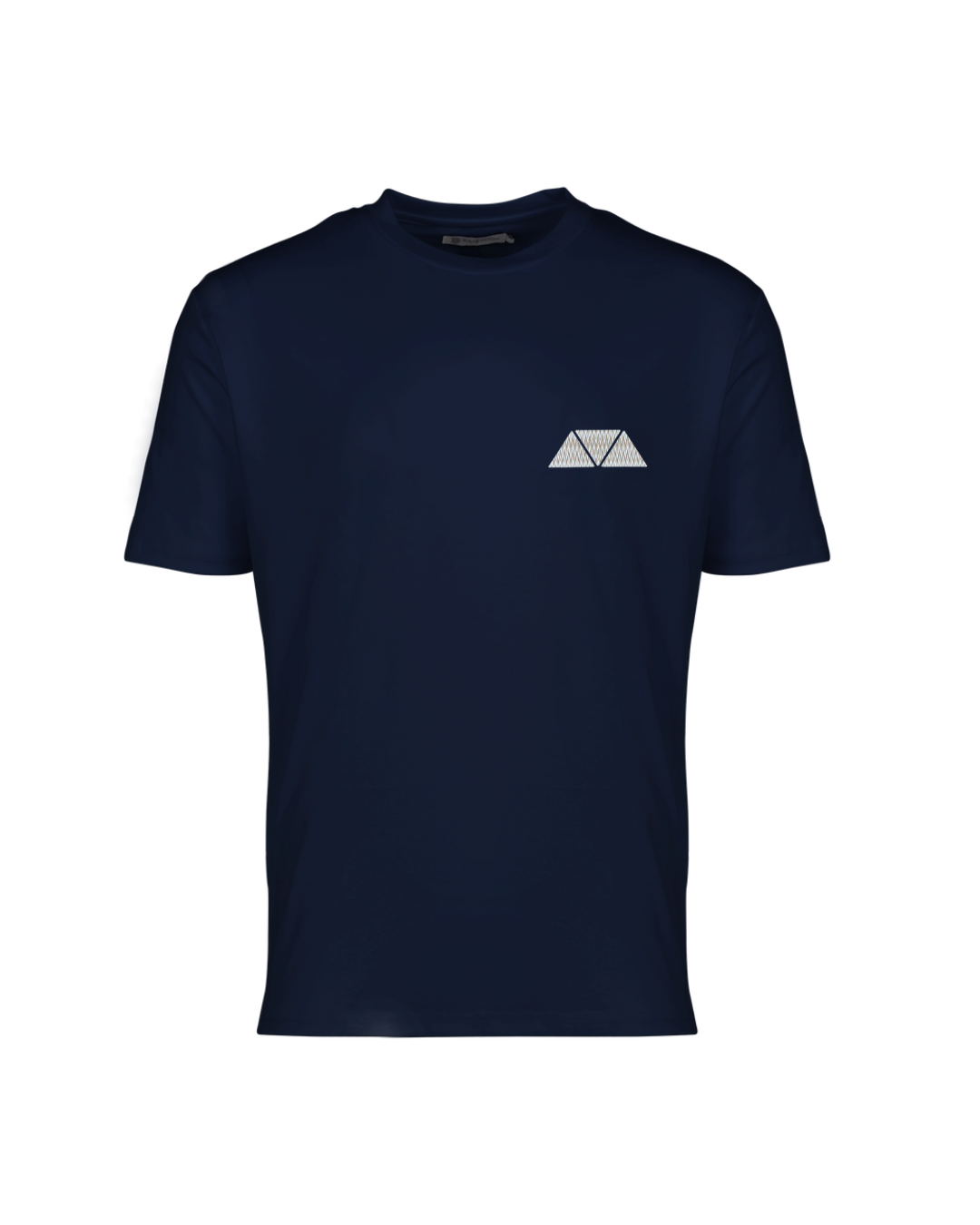 Mosquito Grey Zig-Zag Badge Mercerized T-Shirt - Navy