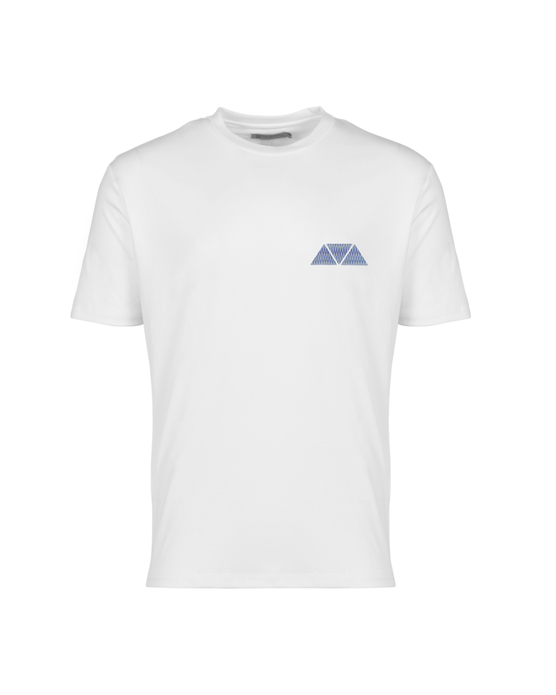 Mosquito Blue Zig-Zag Badge Mercerized T-Shirt - White