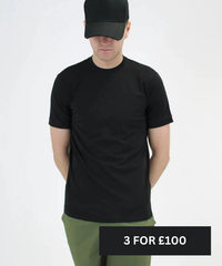 White Threads Plain Lightweight Premium T-Shirt Black