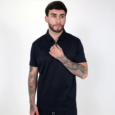 Reva Mercerised Polo - Navy Blue