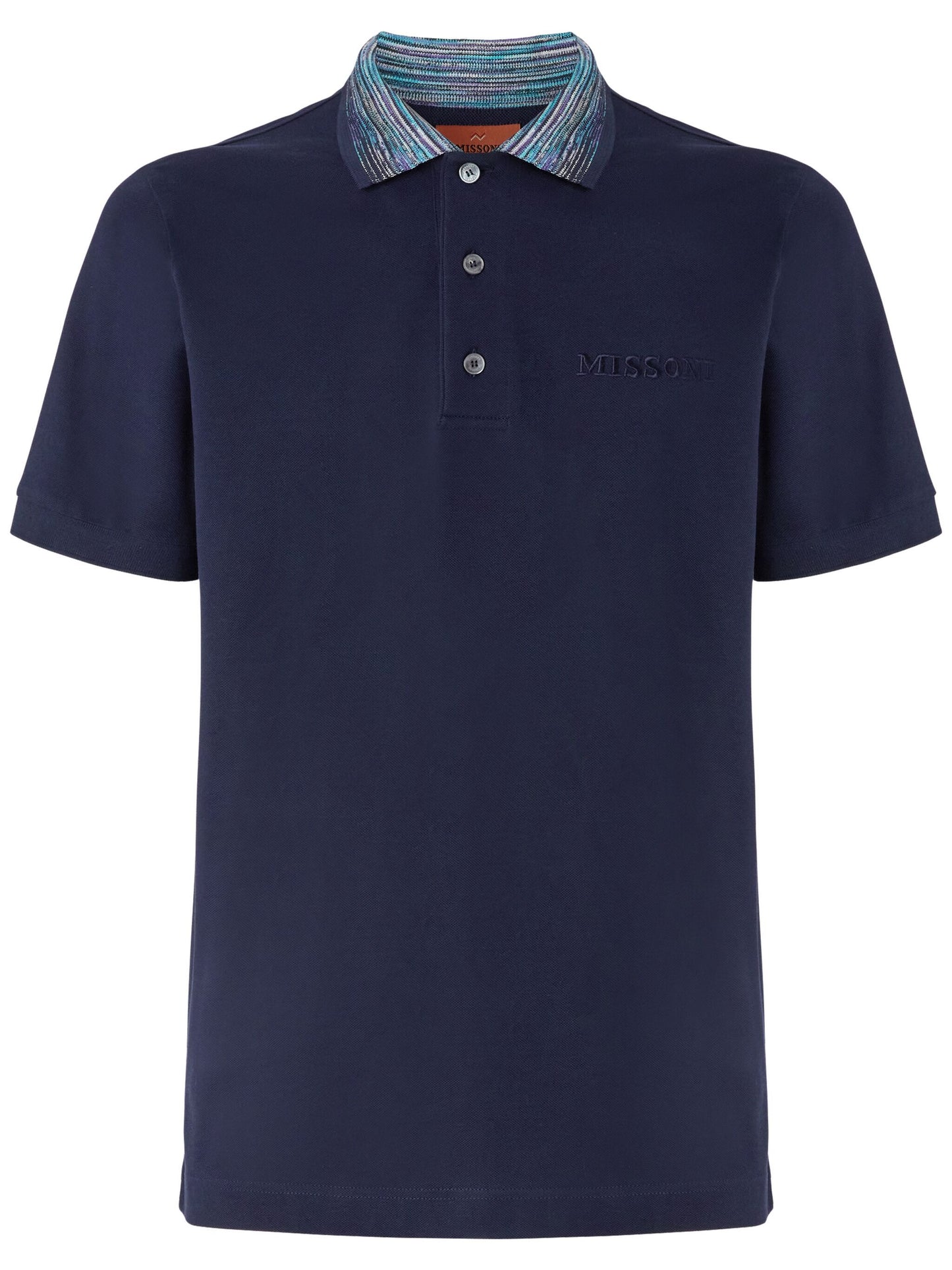 Missoni Collar Polo - Navy - Purple/Blue Trim