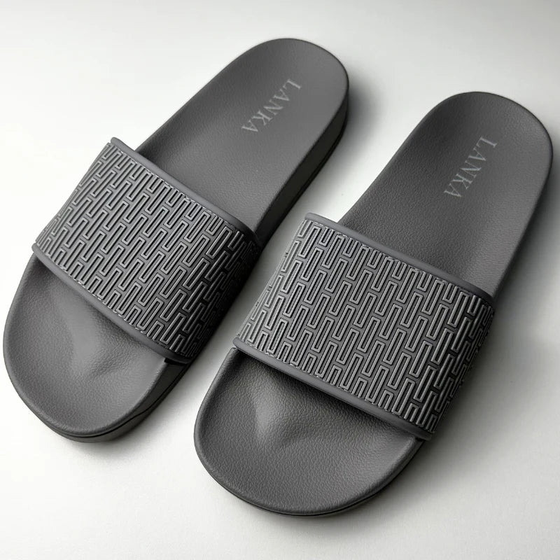 Lanka Embossed Sliders - Grey