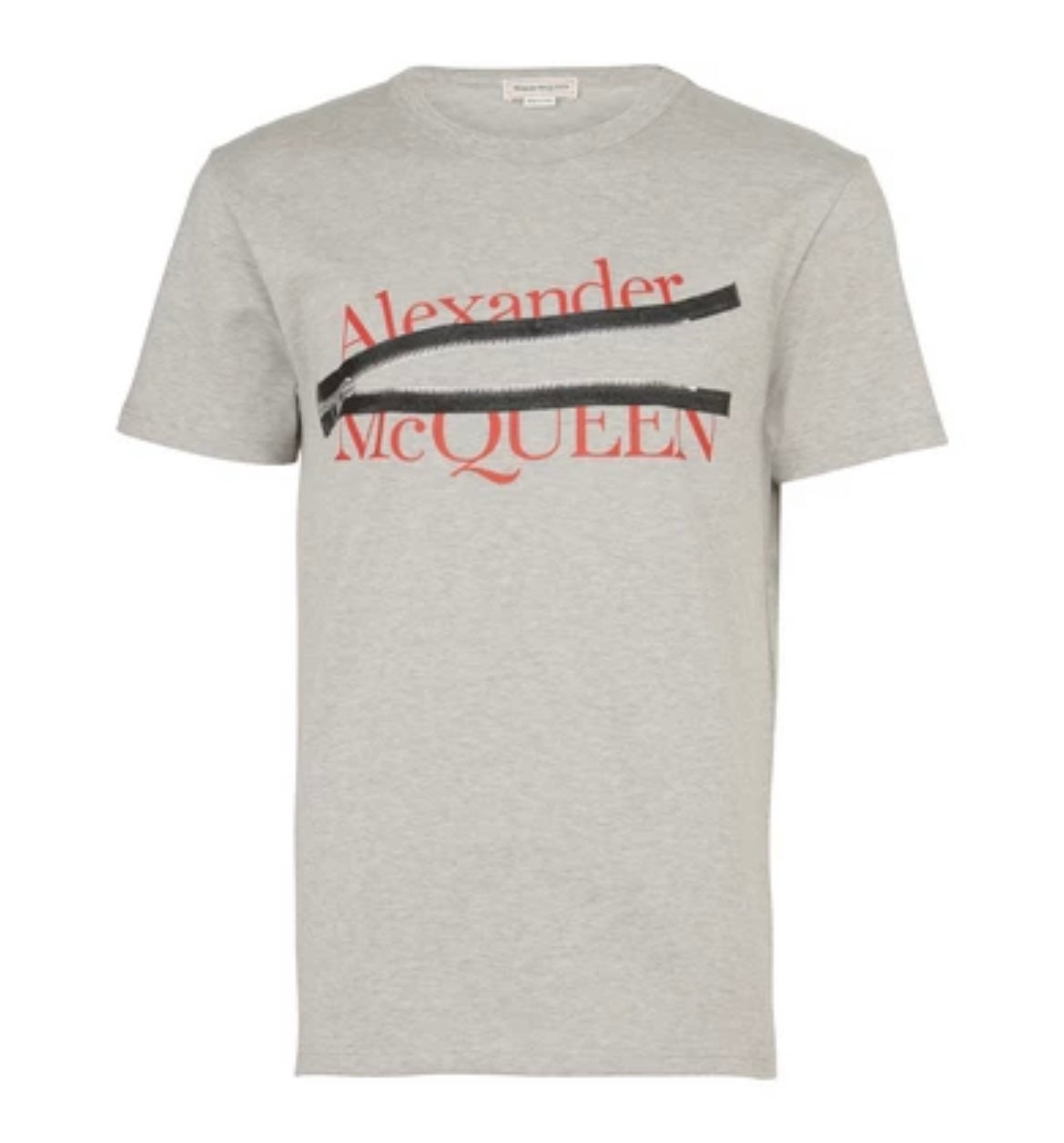 Alexander McQueen Zip Logo T-Shirt Grey