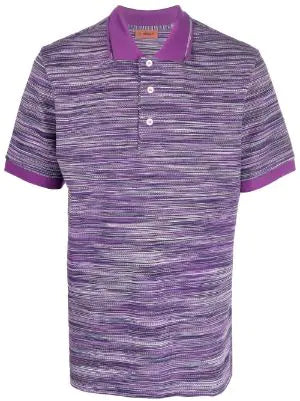 Missoni, Purple/White Striped Polo