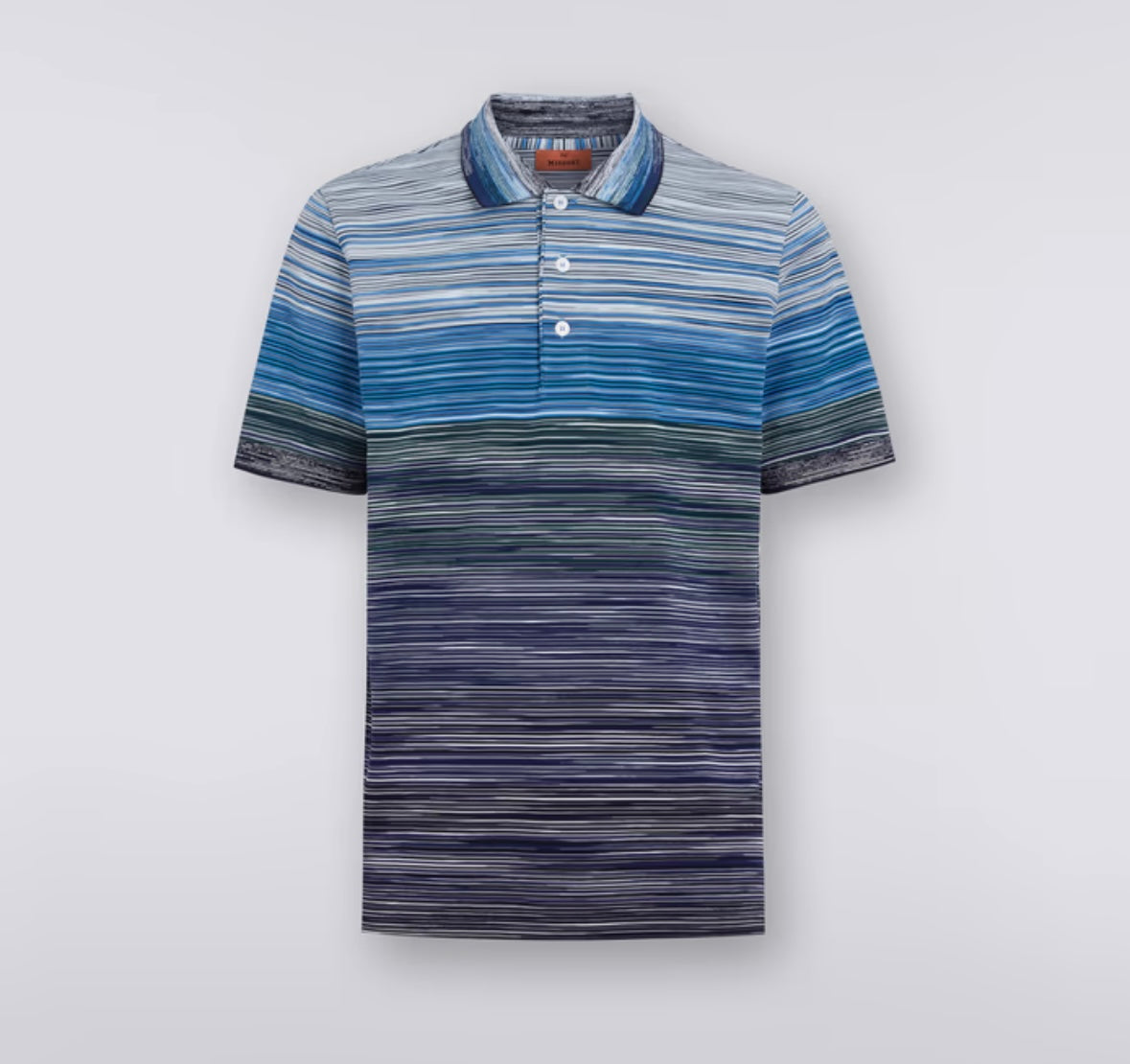 Missoni, White/Blue/Navy Space Dye Polo