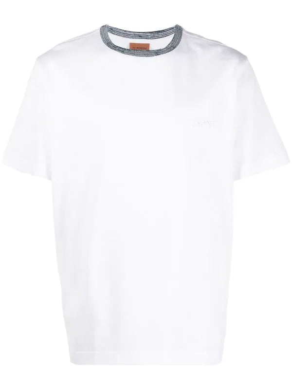 Missoni, White Collar T-Shirt