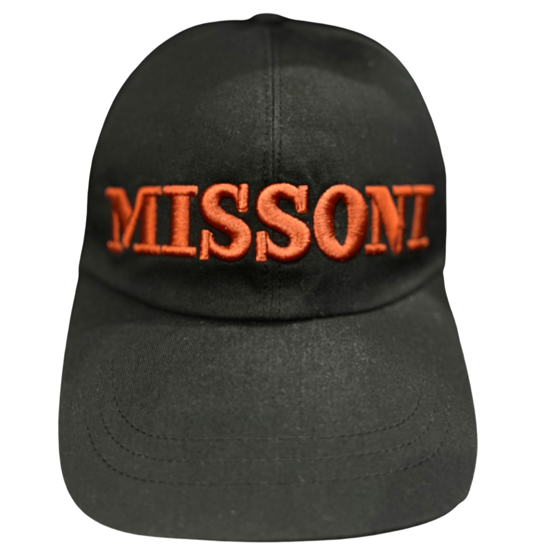 Missoni Cap, Black (Orange Embroidered Logo)