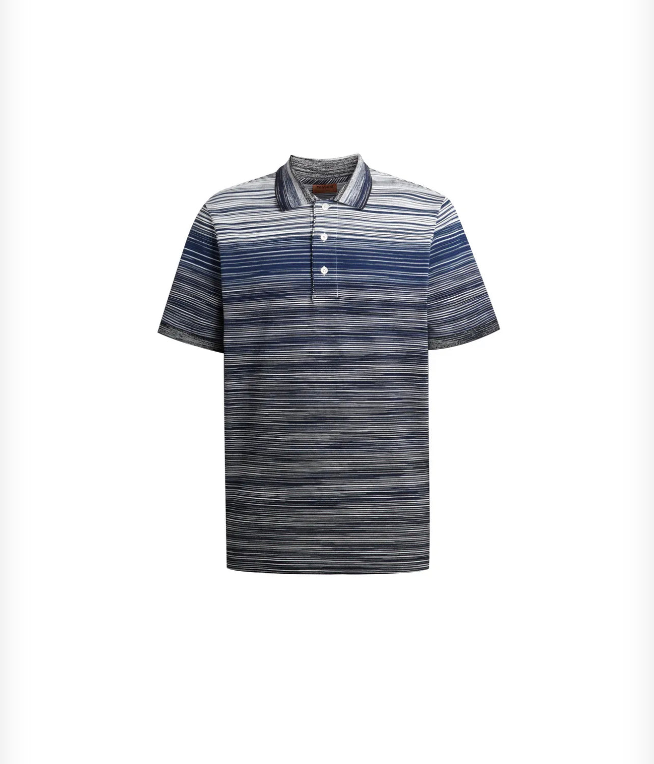 Missoni Polo, White/Blue stripe collar