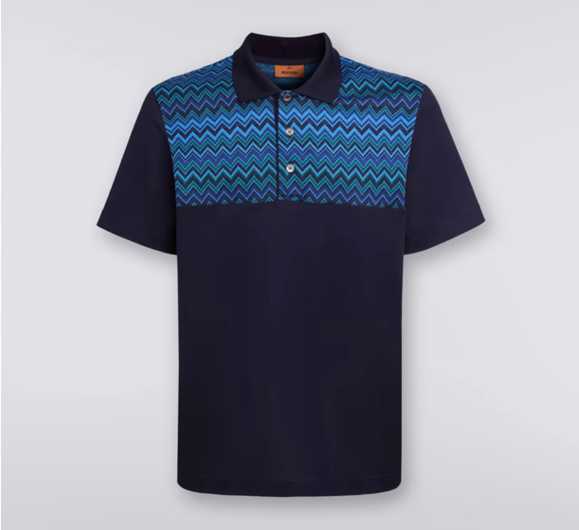 Missoni, Zig Zag Polo, Navy/Blue Multi